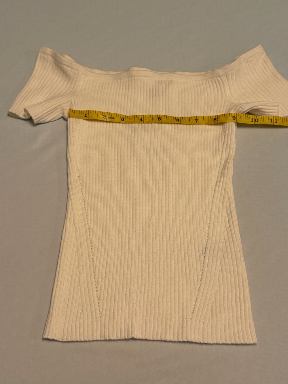 American Eagle Outfitters Off-the-Shoulder Ribbed Sweater Top - White